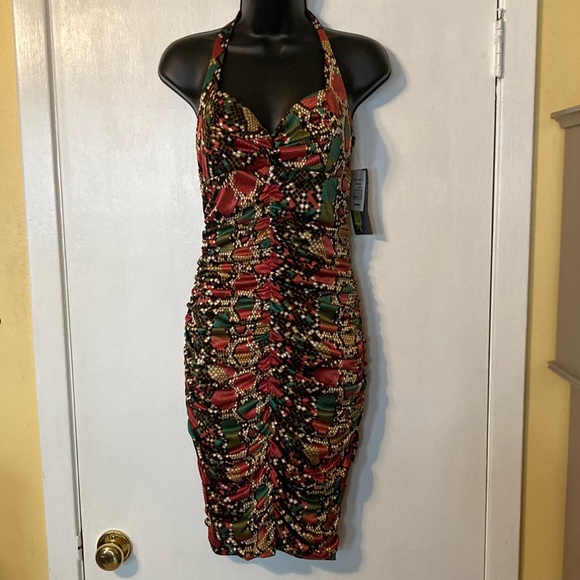 Ruby Rox Dillard’s Women’s Graphic Print Body Con Ruched Dress - Picture 1 of 9
